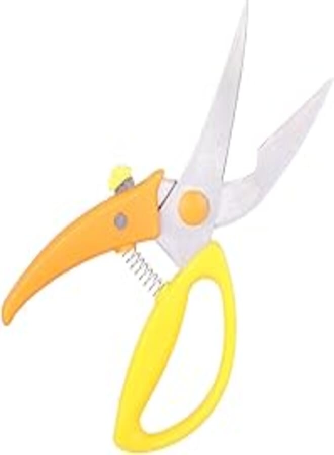 AGFA Stainless Steel Kitchen Scissors with Plastic Handles - Yellow and Orange
