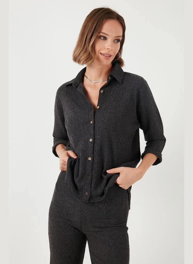 Lela Lela Stretch Regular Fit Textured Shirt Women's SHIRT 5865975