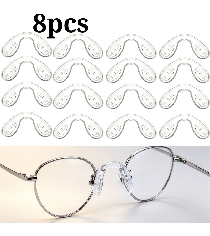 8Pcs Soft Non Slip Comfortable Eyeglass Nose Pad Stress Relieving Anti Indentation Bridge - Image 1