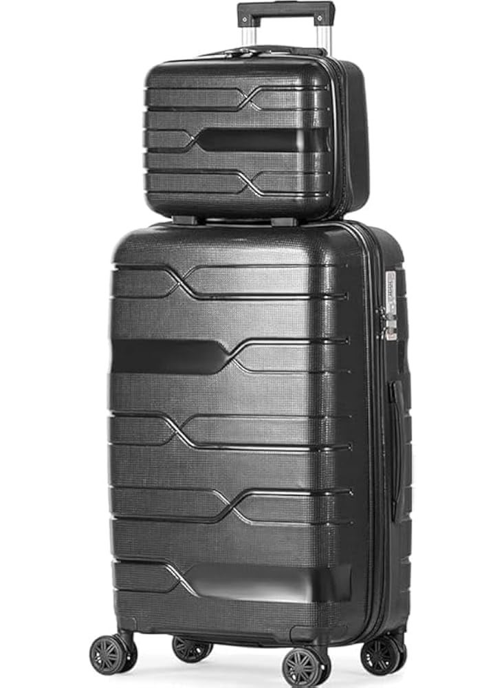 2-Piece Cabin Luggage Trolley Set with 8 Spinner Wheels and TSA Lock, Lightweight and Durable Travel Bags for Air Travel