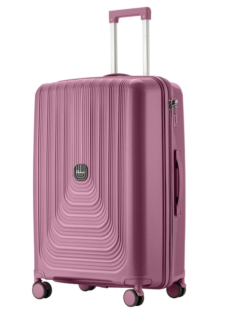 SENATOR Unisex PP Fashion Trolley Luggage Set Lightweight Hard-Shell Spinner luggage with 360° Degree 4 Twin Wheel and Safe Zippers KH1009 Purple - Image 2