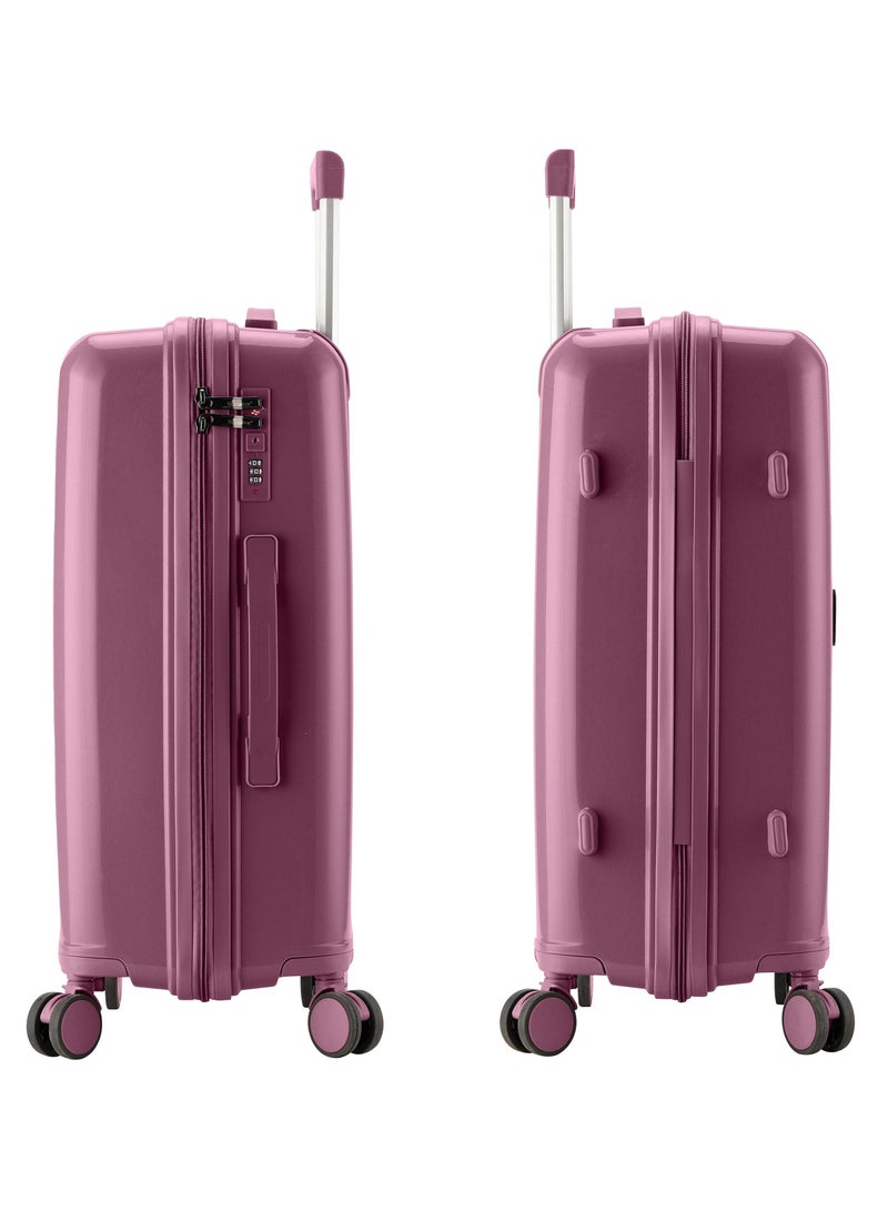 SENATOR Unisex PP Fashion Trolley Luggage Set Lightweight Hard-Shell Spinner luggage with 360° Degree 4 Twin Wheel and Safe Zippers KH1009 Purple - Image 4