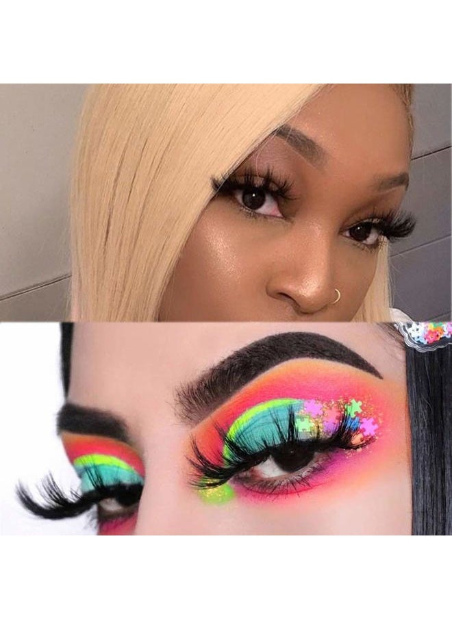 DAODER Lashes 25mm Mink Lashes Fluffy Thick Long Big Wispy False Eyelashes Dramatic Light Soft Bold Fake Eye Lashes Pack 7 Pairs  - Image 2