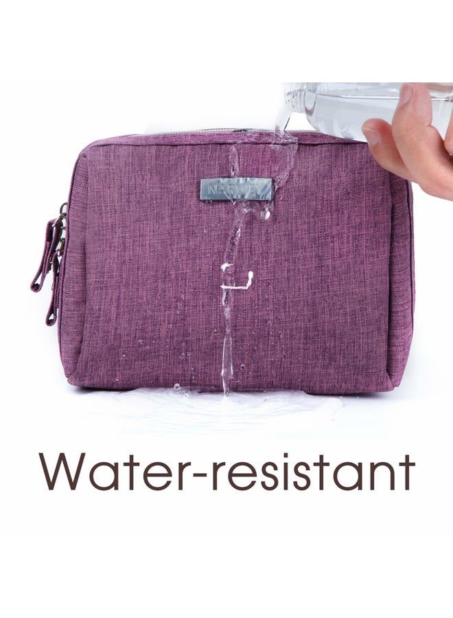 Narwey Small Makeup Bag for Purse Mini Cosmetic Bag Travel Makeup Pouch Zipper Pouch Cute Make up Bags with Compartments for Women (Small, Purple) - Image 3