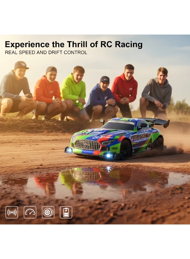 LBMT سيارة انجراف RC لسيارة لعبة كهربائية مع وحدة تحكم،سيارات انجراف RC عالية السرعة 1:24 4WD مع مصابيح LED وإطارات انجراف وبطاريات، للكبار والصغار - Image 4