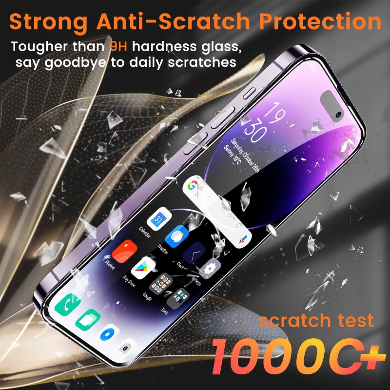 Lesakit 3+3 Pack Privacy Screen Protector for iPhone 14 Pro Max 6.7-Inch with 3 Pack Camera Lens Protector, Anti Spy Tempered Glass Film 9H Hardness Bubble Free Case Friendly - Image 4