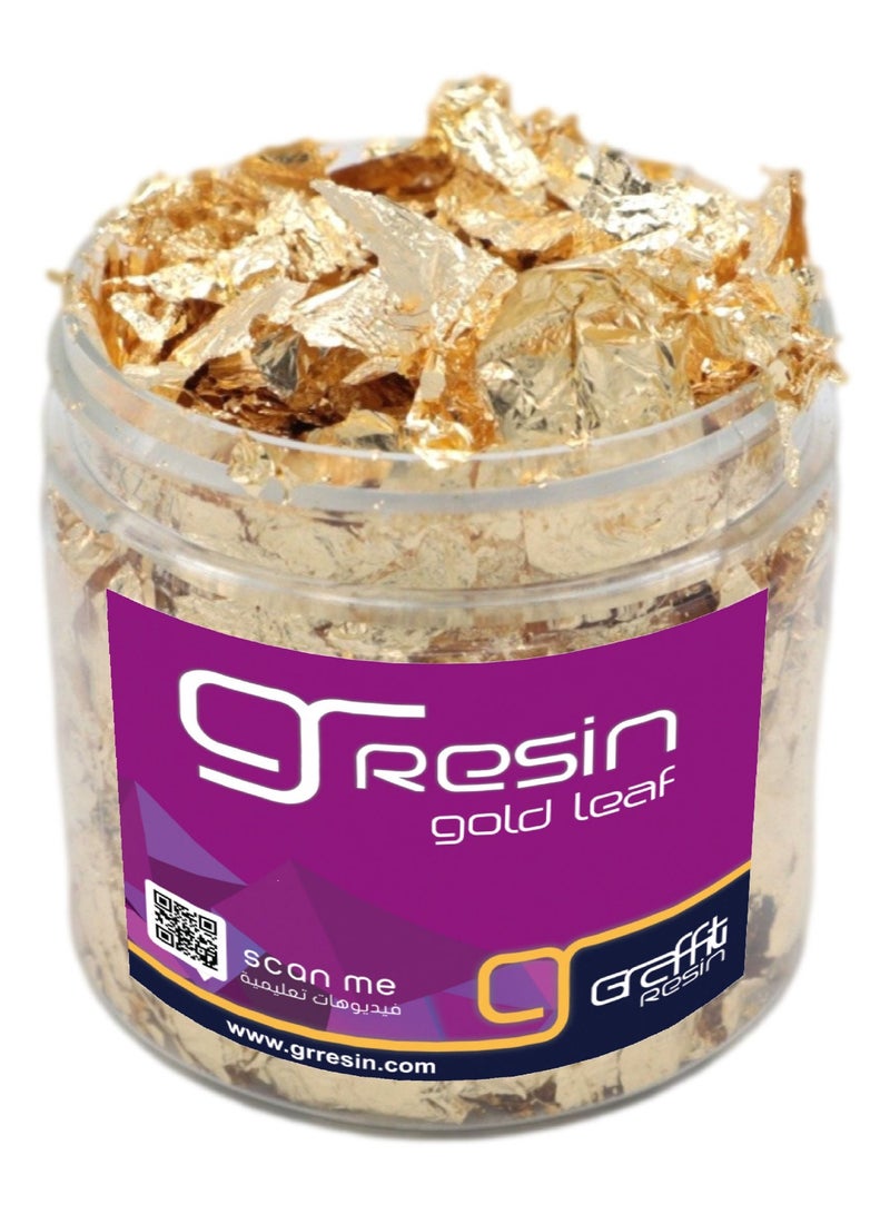 جرافيتي ريزن ورق ذهب صيني، رقائق معدنية ذهبية مقلدة للفنون والحرف اليدوية والمجوهرات - Image 1