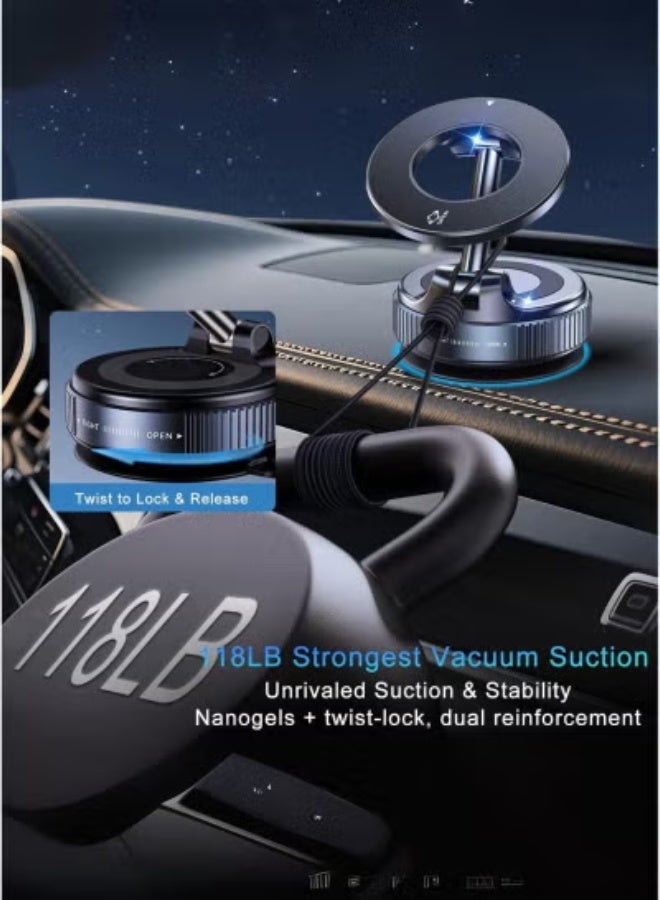 JAJEEK 360° Magnetic Car Phone Holder with Strong Suction Mount | MagSafe Compatible Mobile Stand for iPhone, Samsung Galaxy, Google Pixel & Universal Smartphones – Dashboard & Windshield Car Mount - Image 4