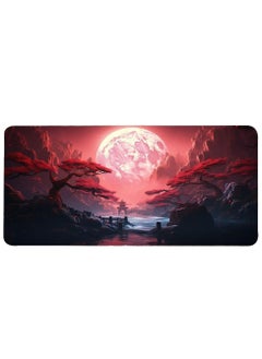 Generic Landscape Red Moon Map Large Mouse Pad Computer Keyboard Pad Mouse Mat Desk Mats Anti-Slip Office Mouse Pad Desk Accessories 30cm x 70cm x 2mm  - Image 1
