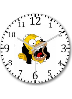 Print Shop Homer Simpson Wall Clock Curved Real Glass