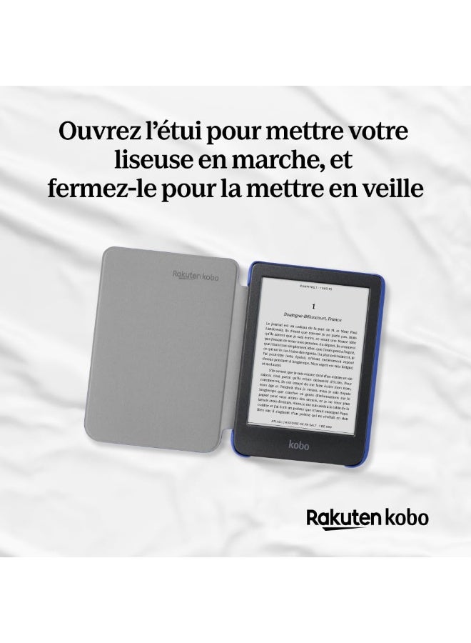 كوبو غلاف Kobo Clara Colour/BW SleepCover | أزرق كوبالت (تصميم أساسي) | تقنية السكون/الاستيقاظ | جلد نباتي | متوافق مع قارئ الكتب الإلكترونية Kobo Clara Colour/BW مقاس 6 بوصات - Image 5
