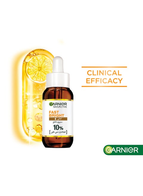 Skin Active Fast Bright Overnight Booster Face Serum With 10% Pure Vitamin C, 30ml