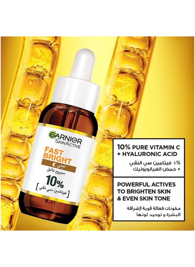 garnier Skin Active Fast Bright Overnight Booster Face Serum With 10% Pure Vitamin C, 30ml - Image 3