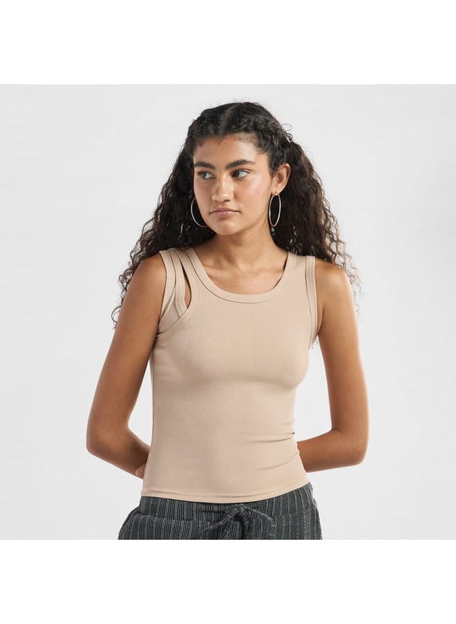 FAV Ribbed Tank Top with Round Neck  - Image 1