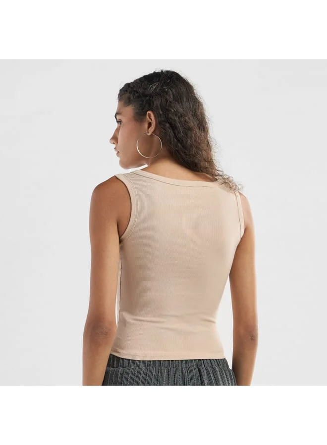 Splash FAV Ribbed Tank Top with Round Neck