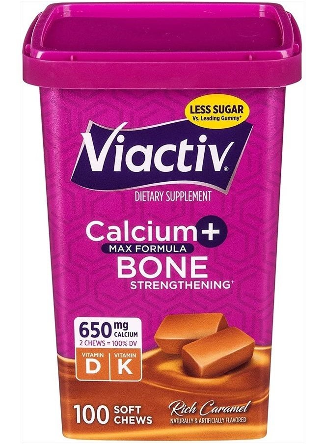 Viactiv - , Calcium Plus D, Soft Chews, Caramel - 100 soft chews, Pack of 2 - Image 1