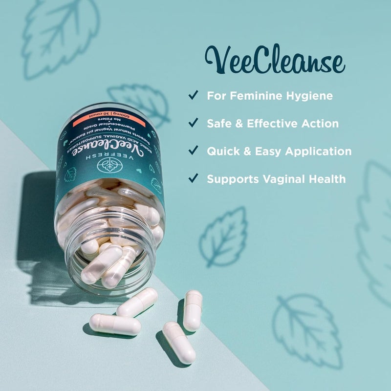VeeFresh - VeeCleanse Boric Acid Vaginal Suppositories - Vaginal pH Balance Suppositories - Vaginal Odor Control - Feel Fresh, Feminine and Confident - Image 2