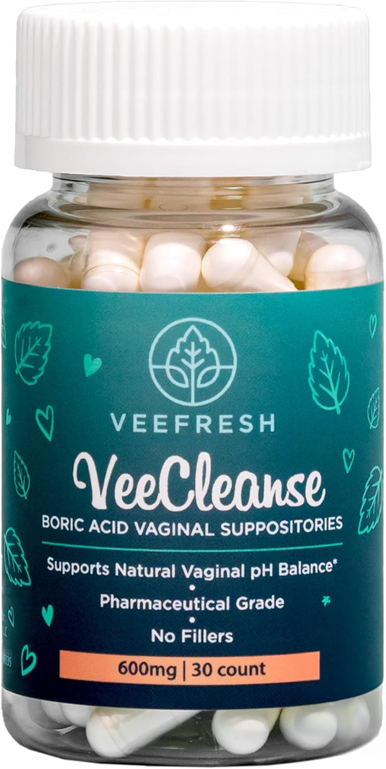 VeeFresh - VeeCleanse Boric Acid Vaginal Suppositories - Vaginal pH Balance Suppositories - Vaginal Odor Control - Feel Fresh, Feminine and Confident - Image 1