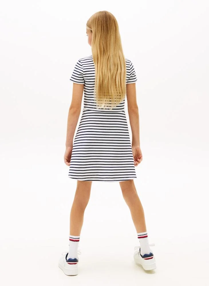 تومي هيلفيغر Kids Nautical Stripe Skater Dress