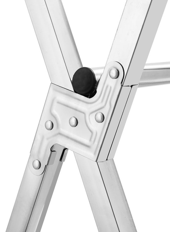 LAWAZIM Stainless Steel Foldable Clothes Drying Rack - 2.4meter - Futon Dryer, Double Bar, Extendable, Folding Clothesline Stand for Indoor & Outdoor Use, Apartments, Balconies, Homes - (142-240 cm) - Image 5