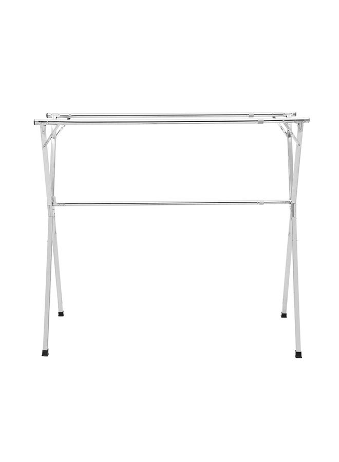 LAWAZIM Stainless Steel Foldable Clothes Drying Rack - 2.4meter - Futon Dryer, Double Bar, Extendable, Folding Clothesline Stand for Indoor & Outdoor Use, Apartments, Balconies, Homes - (142-240 cm) - Image 4