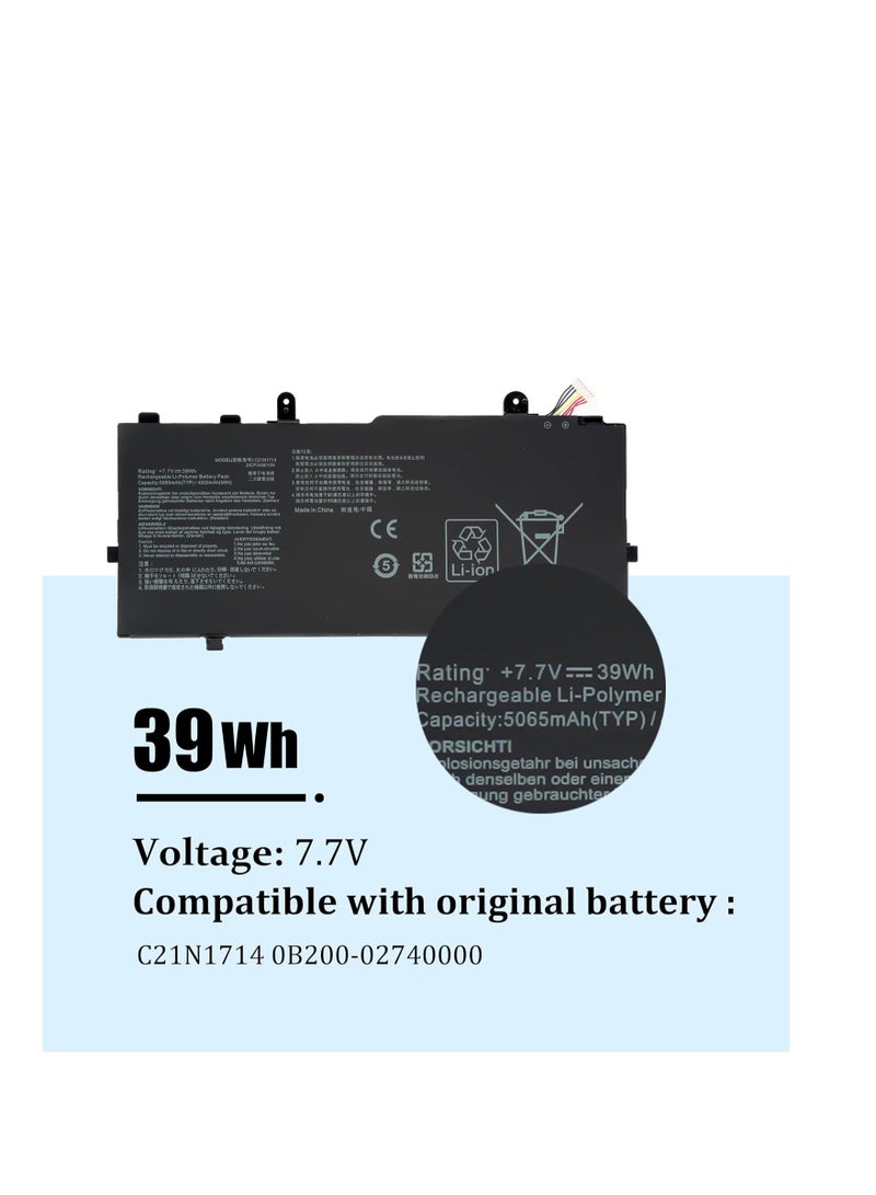 Terabyte 7.7V 39Wh C21N1714 Batería portátil compatible para Compatible for ASUS TP401NA J401MA TP401 J401CA 0B200-02740000 - Image 2