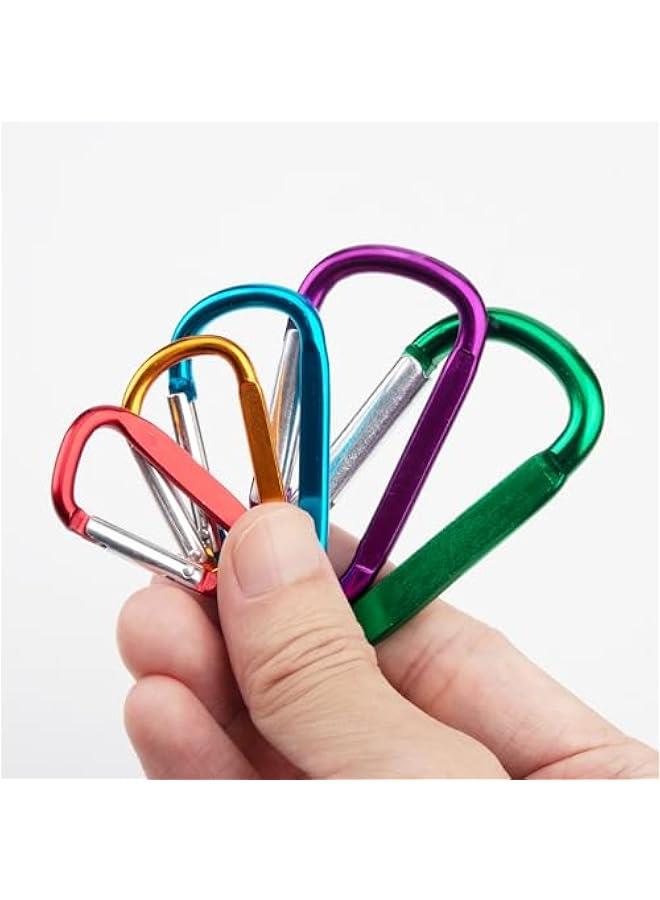 SWATOM Aluminum D-Shape Carabiner Clip 1.6/1.8/2.2/2.6/3 Inches Spring Snap Hook Keyring Carabiners for Camping Traveling Hiking Keychains Outdoor Accessories (10P/20P) - Image 3