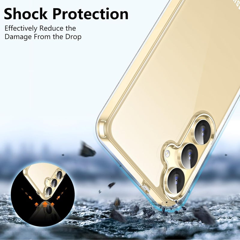 Nishtech غطاء خلفي شفاف هجين رقيق مضاد للغبار لجهاز سامسونج جالكسي S24 5G (2024) مع حماية الكاميرا - Image 4