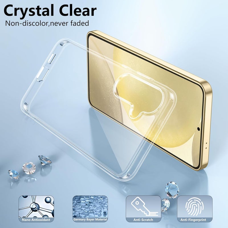 Nishtech غطاء خلفي شفاف هجين رقيق مضاد للغبار لجهاز سامسونج جالكسي S24 5G (2024) مع حماية الكاميرا - Image 2