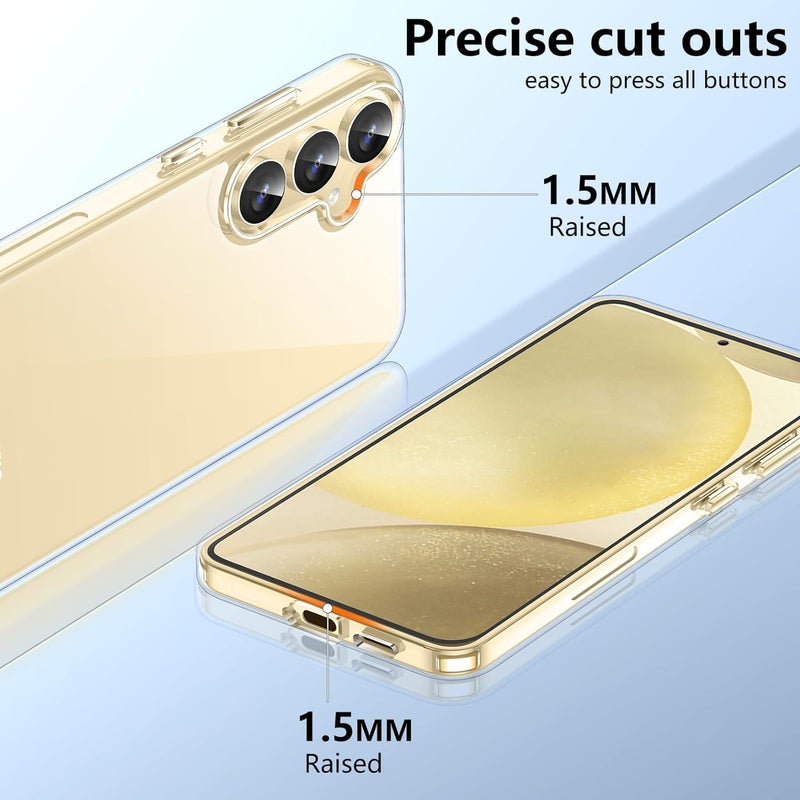 Nishtech غطاء خلفي شفاف هجين رقيق مضاد للغبار لجهاز سامسونج جالكسي S24 5G (2024) مع حماية الكاميرا - Image 3