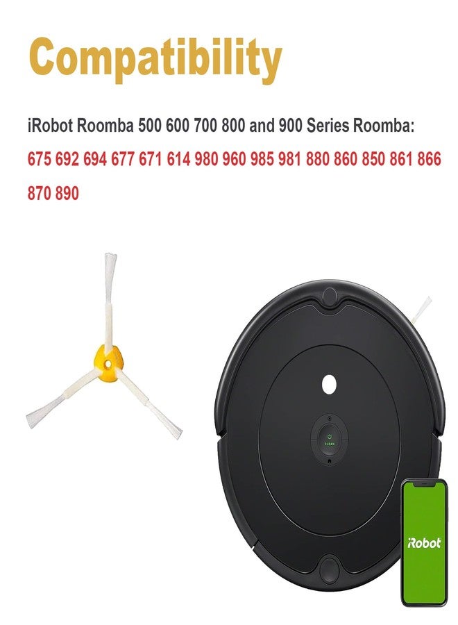 Dhoua DOHUA 8 Packs Side Brush Replacement for IRobot Roomba 600 700 800 900 Series 960 980 985 860 870 877 880 890 891 895 805 761 770 780 790 614 650 665 671 675 690 Models - Image 2