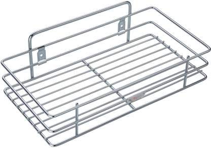 Kavid Stainless Steel Multipurpose Single Layer Rack Kitchen Rack Bathroom Shelves and Racks Steel Wall Mounted for Home Stainless Steel 159 x 305 x 89 cm Silver - Image 1