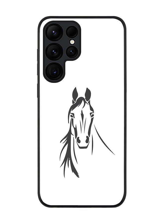 Stylizedd Rugged Black edge case for Samsung Galaxy S24 Ultra, Slim fit Soft Case Flexible Anti Drop TPU Gel Thin Cover- Arabian Stallion - Image 1