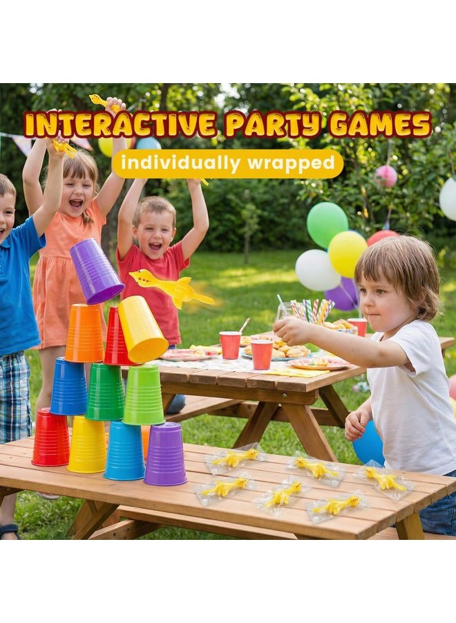 POPLAY 42PCS Flying Chicken Slingshot, Flicking Rubber Chicken Finger Catapult Toys Stretchy Chicken Toy for Kids Adults Party Favors Goody Bags Novelty Gifts - Image 5