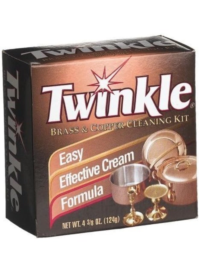 TWINKLE Twinkle Brass & Copper Cleaning Kit, Easy Effective Cream Formula, 4.38-Ounce (Pack of 2)