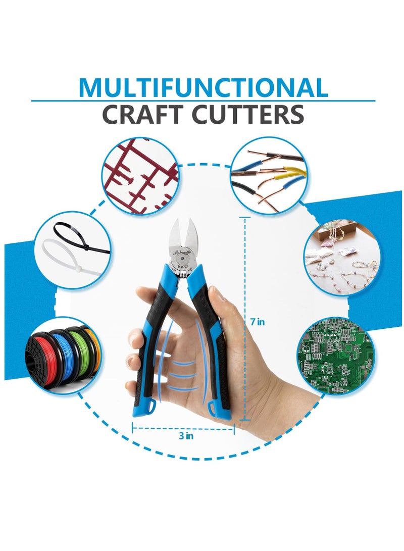 Wire Cutters, 7" Flush Cutters for Jewelry Making, Ultra-Sharp Side Cutters, CR-V Diagonal Cutters for Crafting, Flush Cut Pliers for Soft Copper Wire, Floral, Circuit Board - Image 5