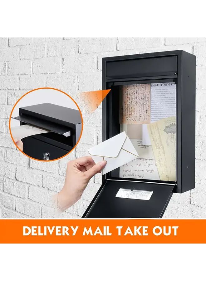 White Lockable Metal Mailbox Outdoor Wall Mounted Weatherproof Post Box with Key Large Capacity - Image 5