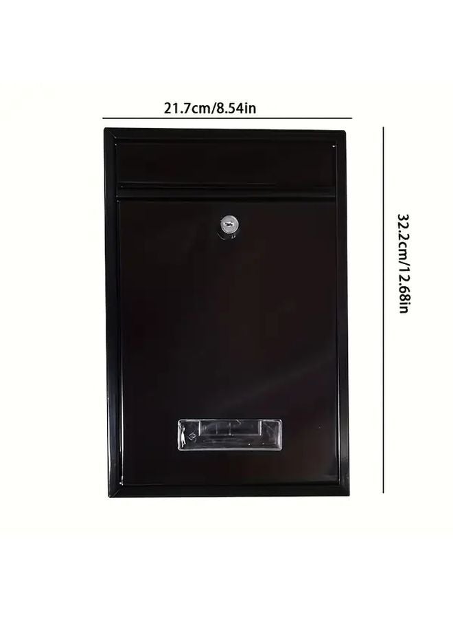 White Lockable Metal Mailbox Outdoor Wall Mounted Weatherproof Post Box with Key Large Capacity - Image 3