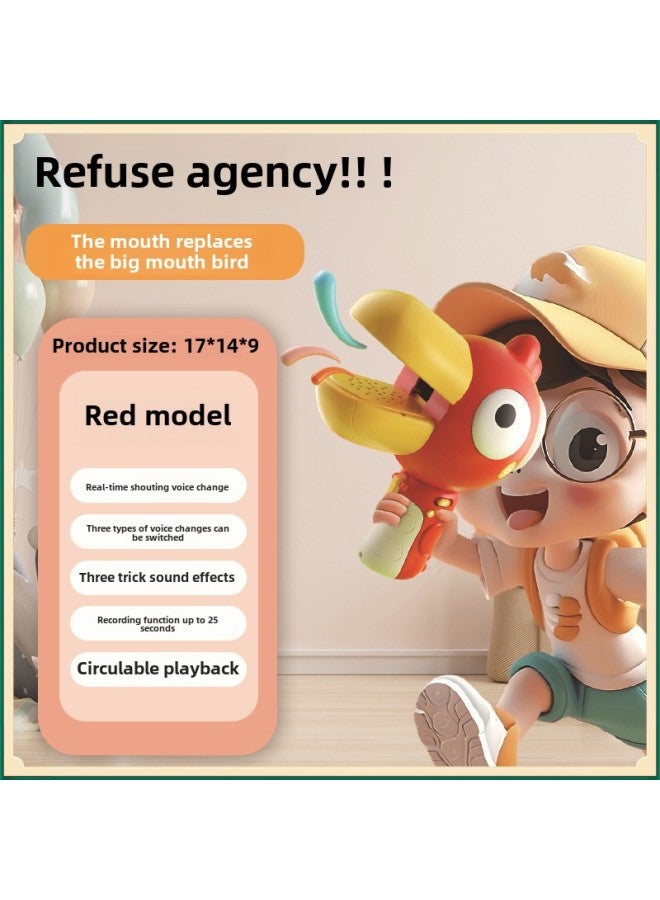 Peco Peco Voice Changer Cartoon Imitation Tongue Learning Machine Creative Repeater Children Baby Learn To Speak Other Color Boxes-Color:[voice-changing Big-mouthed Red Bird] Chinese Color Box + Battery Screwdriver  - Image 1