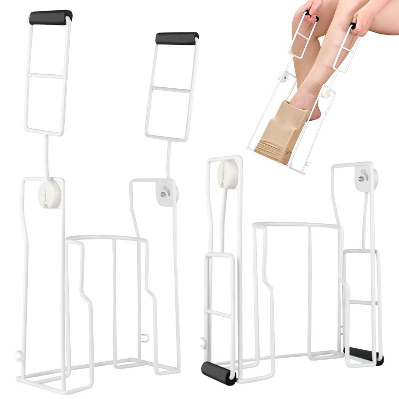 YSSPPOY Upgraded Large Compression Sock Aid Device with Extended Handle, Compression Sock Donner Helper with Adjustable Angle, Suitable for Seniors & Cannot Bend & Arthritis & Recovering from Surgery - Image 1