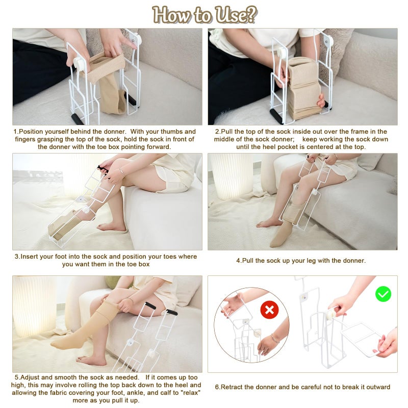 YSSPPOY Upgraded Large Compression Sock Aid Device with Extended Handle, Compression Sock Donner Helper with Adjustable Angle, Suitable for Seniors & Cannot Bend & Arthritis & Recovering from Surgery - Image 5