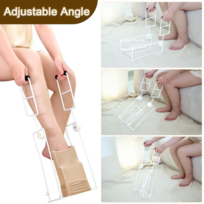 YSSPPOY Upgraded Large Compression Sock Aid Device with Extended Handle, Compression Sock Donner Helper with Adjustable Angle, Suitable for Seniors & Cannot Bend & Arthritis & Recovering from Surgery - Image 3
