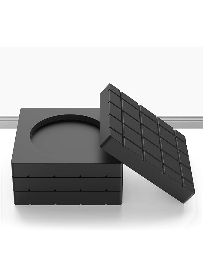 erorex 4 Pieces Washing Machine Anti Vibration Pads Shock Absorption Non Slip Grip Feet Pads Black Rubber Anti Vibration Pads For Washing Machines And Dryers Washing Machine Feet Pads - Image 4