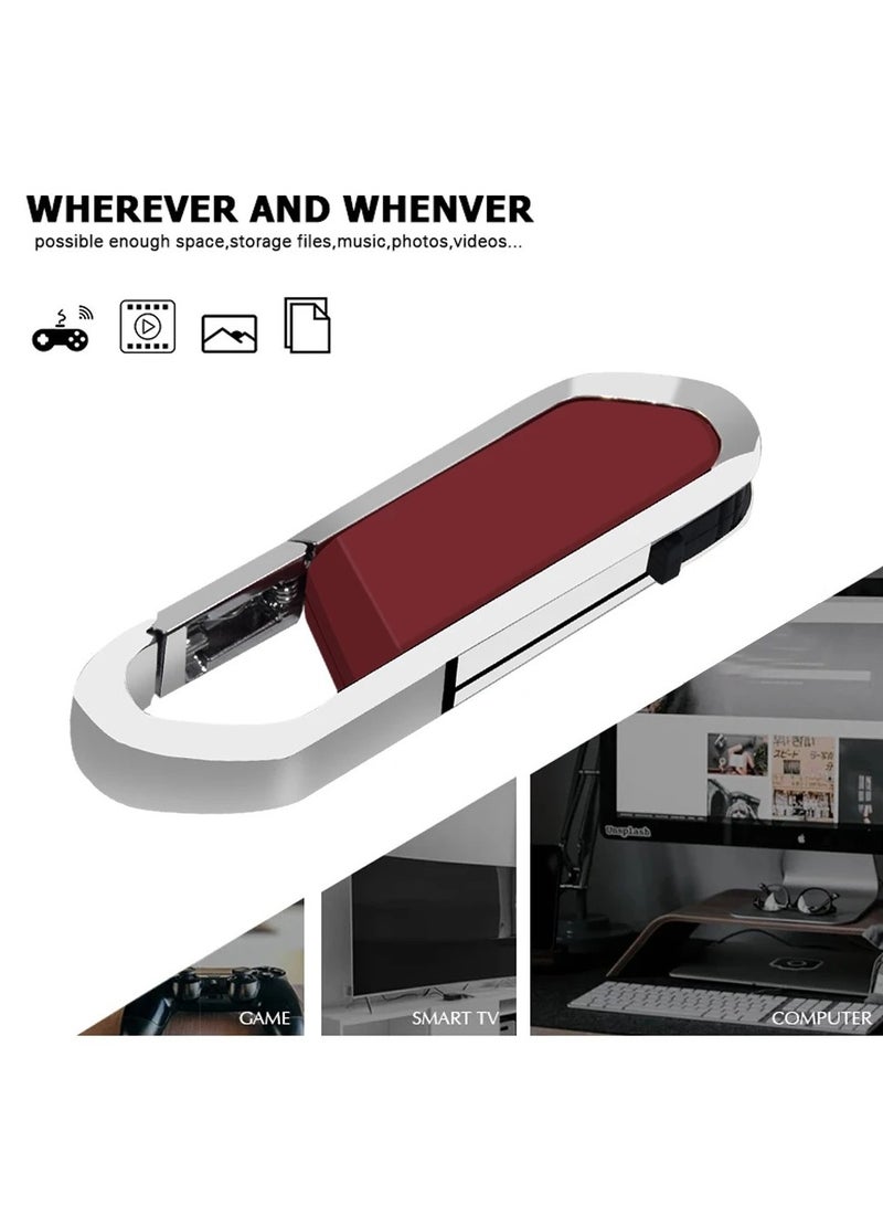 AROAQ USB Flash Drive, Portable Metal Thumb Drive with Keychain, USB 2.0 Flash Drive Memory Stick, Convenient and Fast Pen Thumb U Disk for External Data Storage, (1pc 2GB Silver)  - Image 3