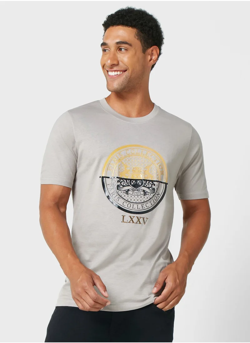 سفنتي فايف Crewneck Printed T-Shirt