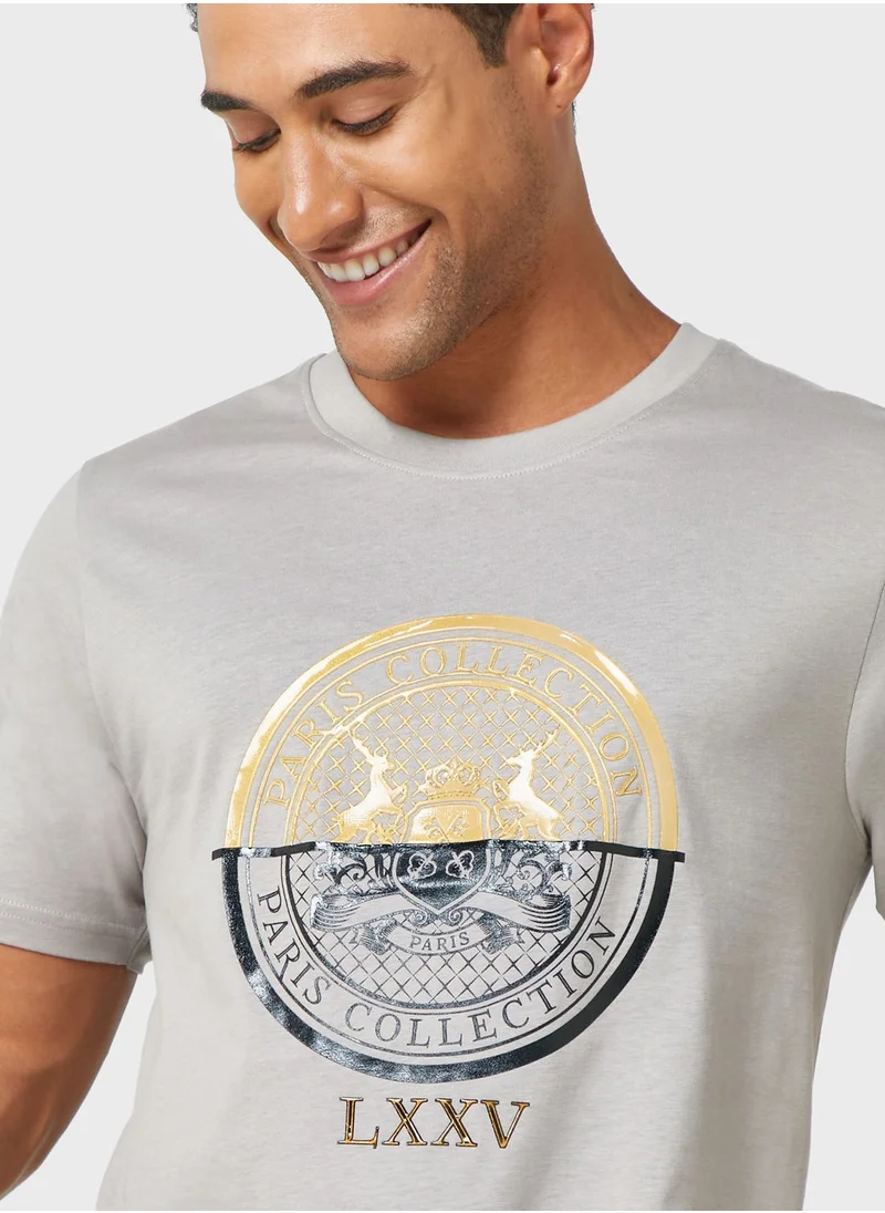 سفنتي فايف Crewneck Printed T-Shirt