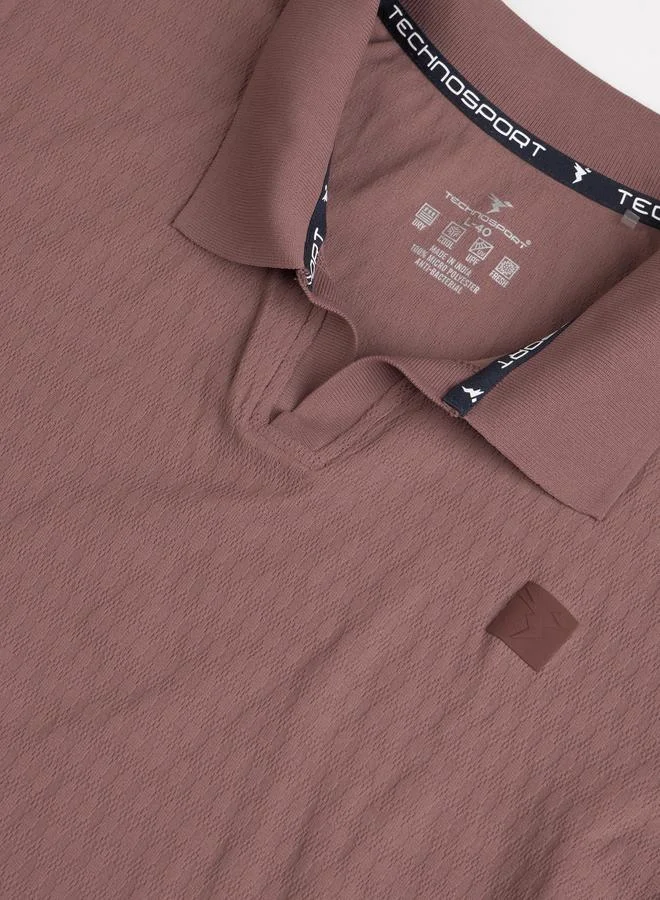 Technosport Brown Men Jacquard Slim Fit Polo for Men | Best Price UAE