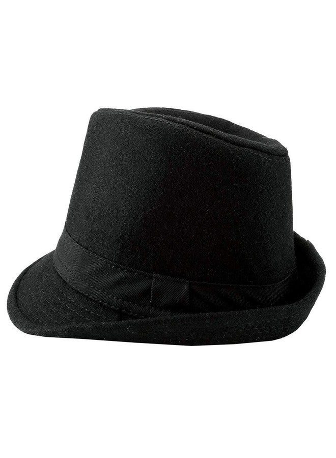 ايذلاند قبعة تريلبي فيدورا كلاسيكية للجنسين من عشرينيات القرن الماضي مع شريط أسود، قبعة صوفية عصرية كاجوال بنمط موسيقى الجاز (أسود) - Image 5