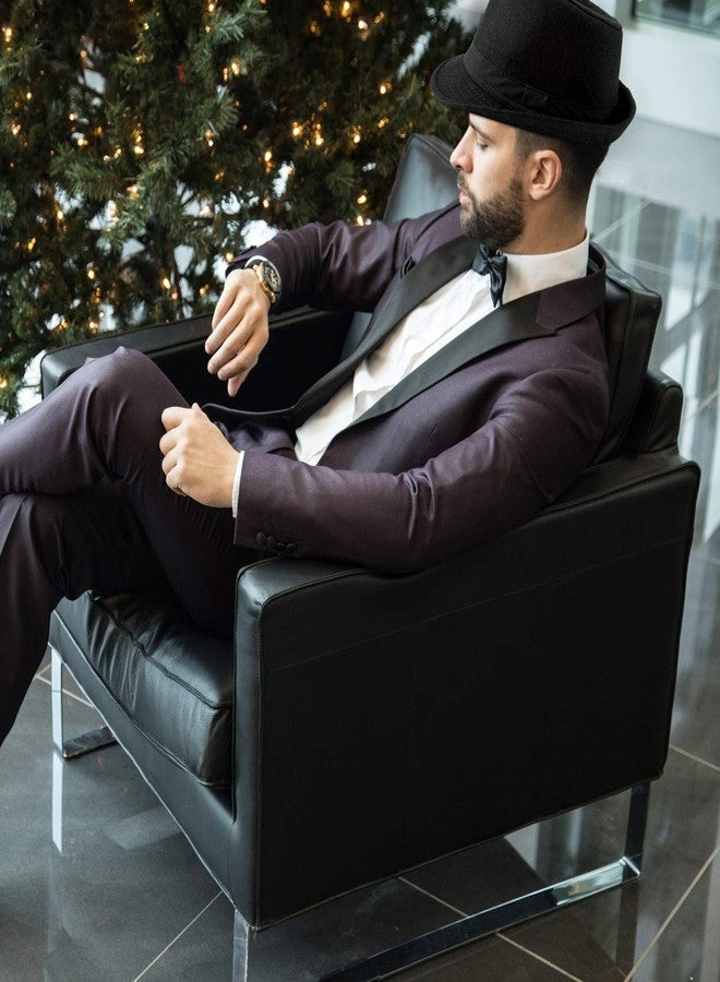 ايذلاند قبعة تريلبي فيدورا كلاسيكية للجنسين من عشرينيات القرن الماضي مع شريط أسود، قبعة صوفية عصرية كاجوال بنمط موسيقى الجاز (أسود) - Image 2