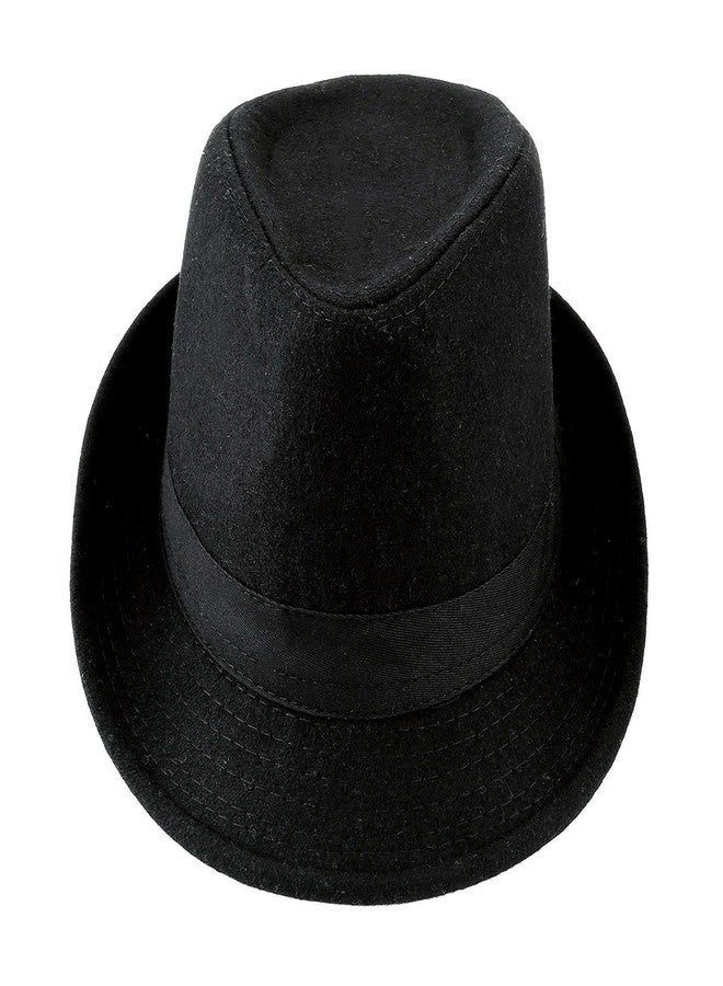 ايذلاند قبعة تريلبي فيدورا كلاسيكية للجنسين من عشرينيات القرن الماضي مع شريط أسود، قبعة صوفية عصرية كاجوال بنمط موسيقى الجاز (أسود) - Image 4